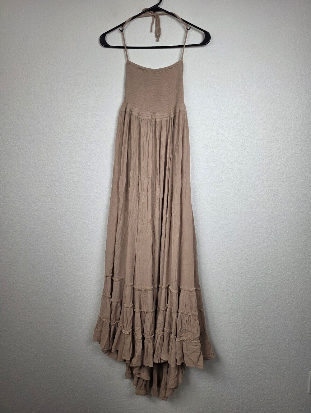 Free People Beige Viscose Maxi Dress XS